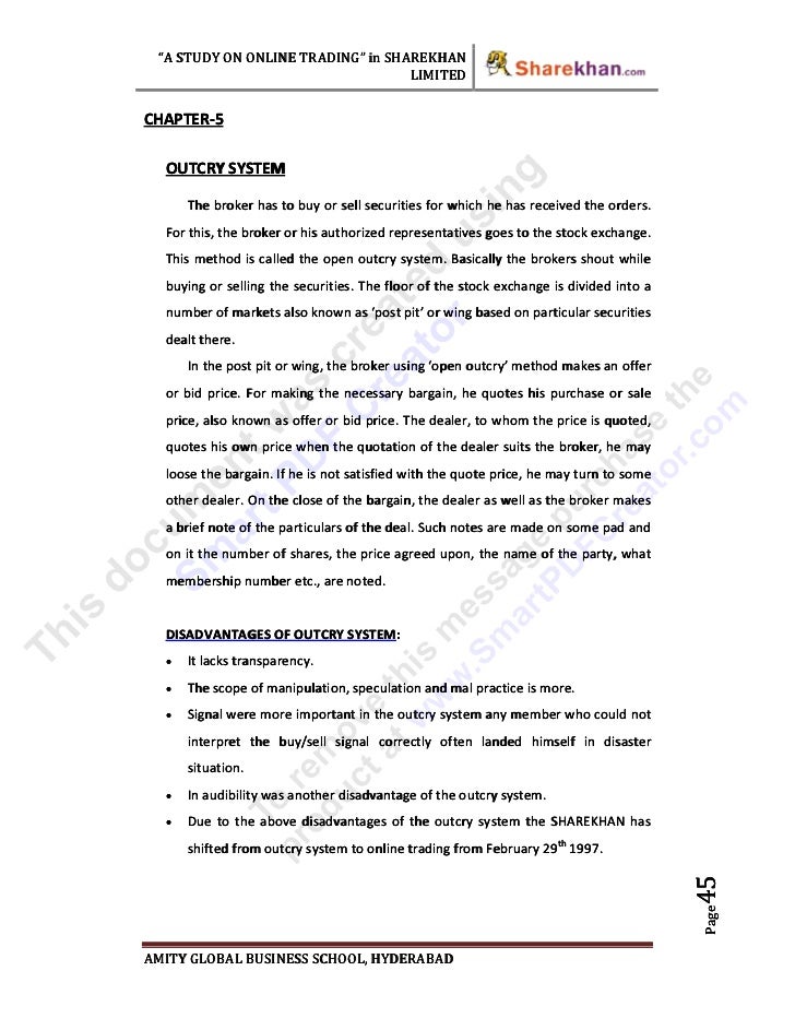 Outcry trading system