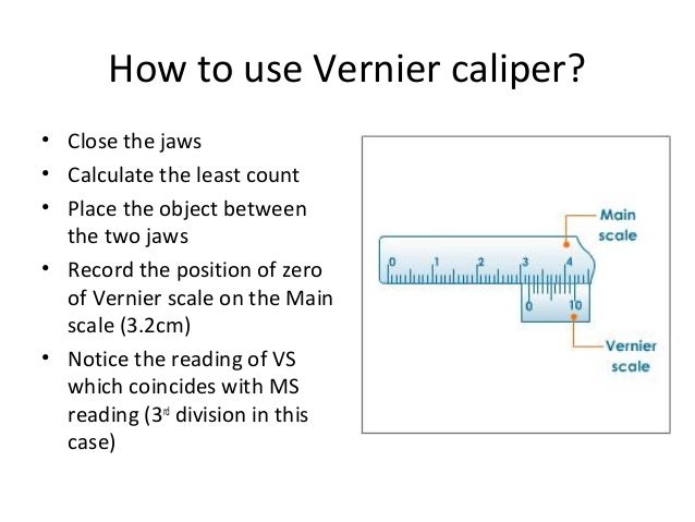 vernier caliper procedure