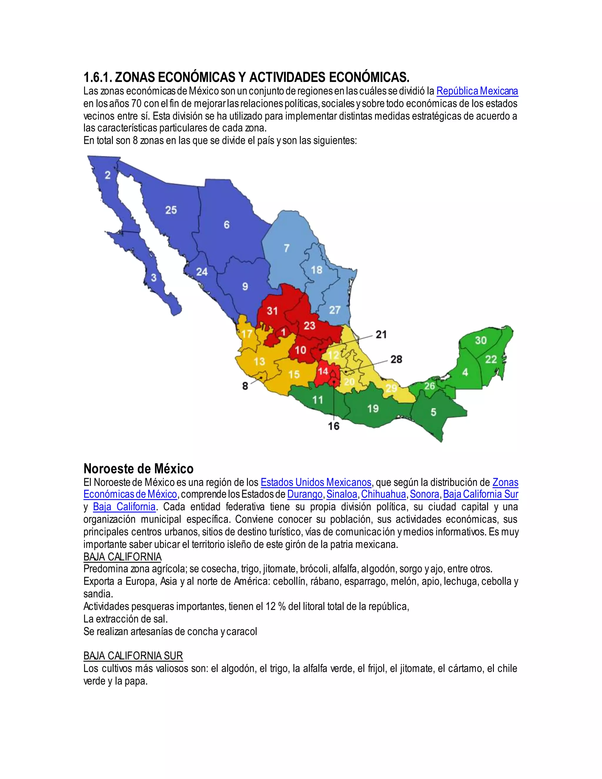 Zonas Económicas de México | DOCX