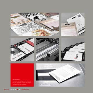 Data Packaging:
Automated card packaging with customiza-
tion and integrated, seamless data tracking
for single cards and multipacks.
032 / 033 Data Packaging
 