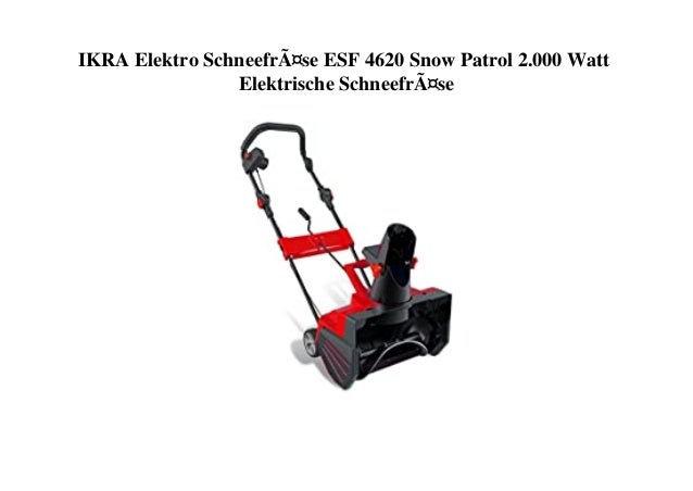 IKRA Elektro Schneefräse ESF 4620 Snow Patrol 2.000 Watt
Elektrische Schneefräse
 