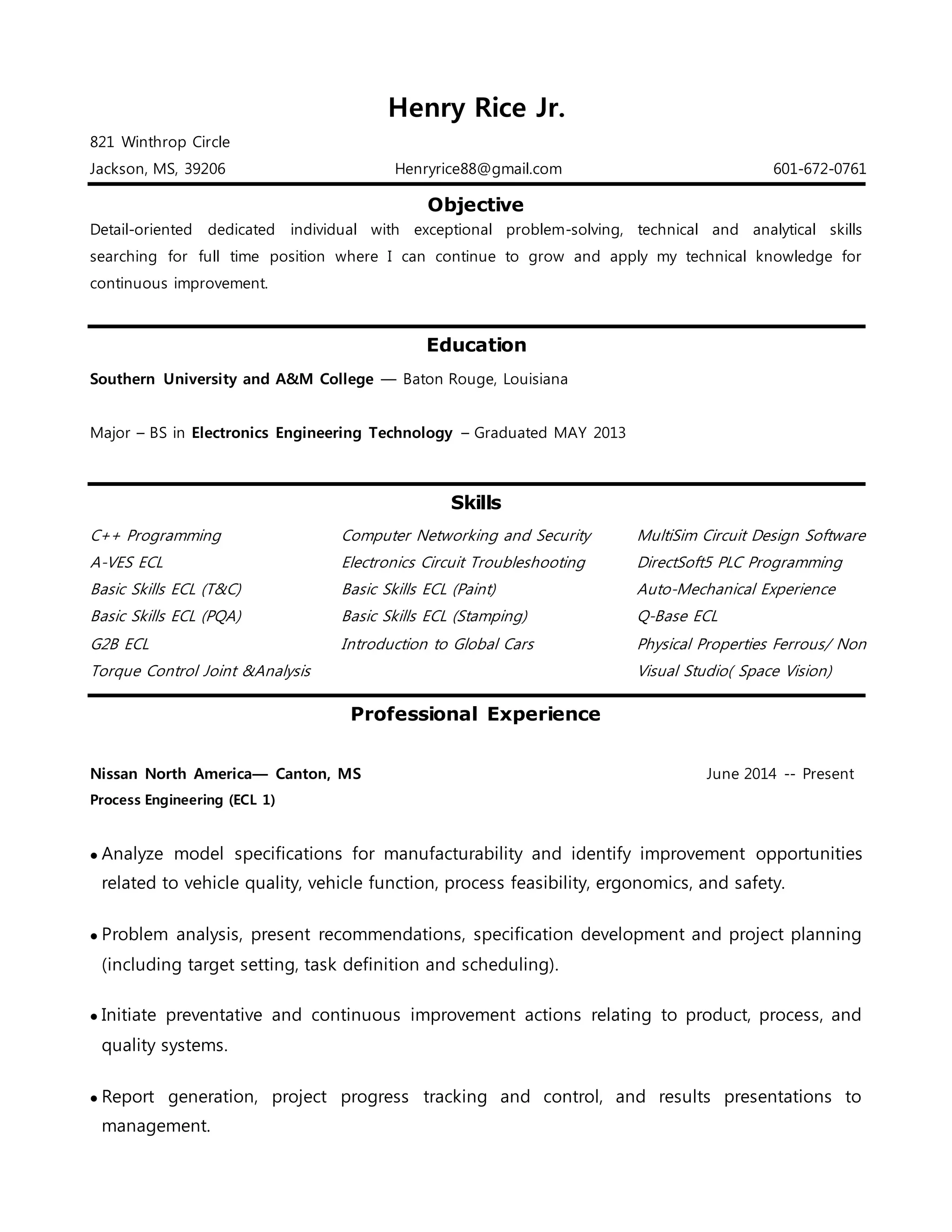Resume 2015 H Rice updated-2 | PDF