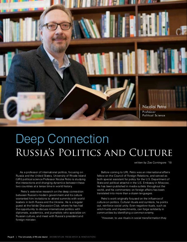 As a professor of international politics, focusing on
Russia and the United States, University of Rhode Island
(URI) polit...
