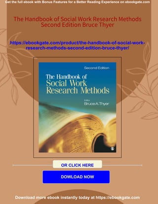 The Handbook of Social Work Research Methods Second Edition Bruce Thyer ...