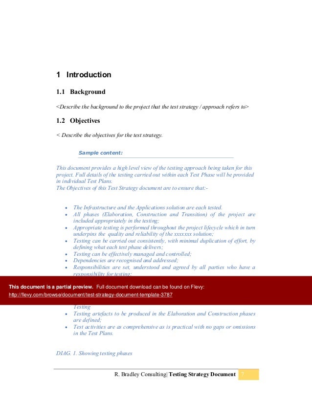 test strategy document template test strategy document