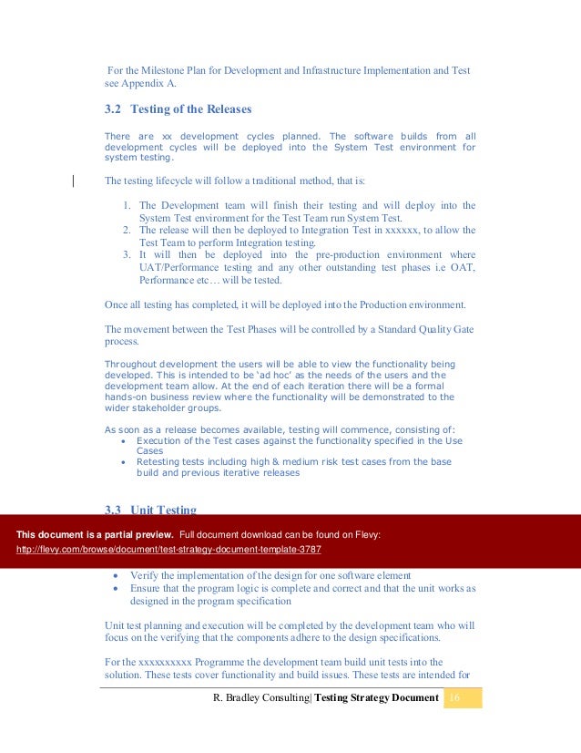 test strategy document template test strategy document