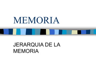 MEMORIA
JERARQUIA DE LA
MEMORIA
 