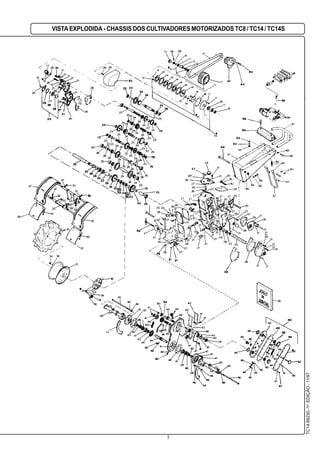 5
TC14.99230-1a
.EDIÇÃO-11/97
VISTA EXPLODIDA - CHASSIS DOS CULTIVADORES MOTORIZADOS TC8 / TC14 / TC14S
 