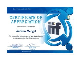 Certificate off appreciation IIF Inpex