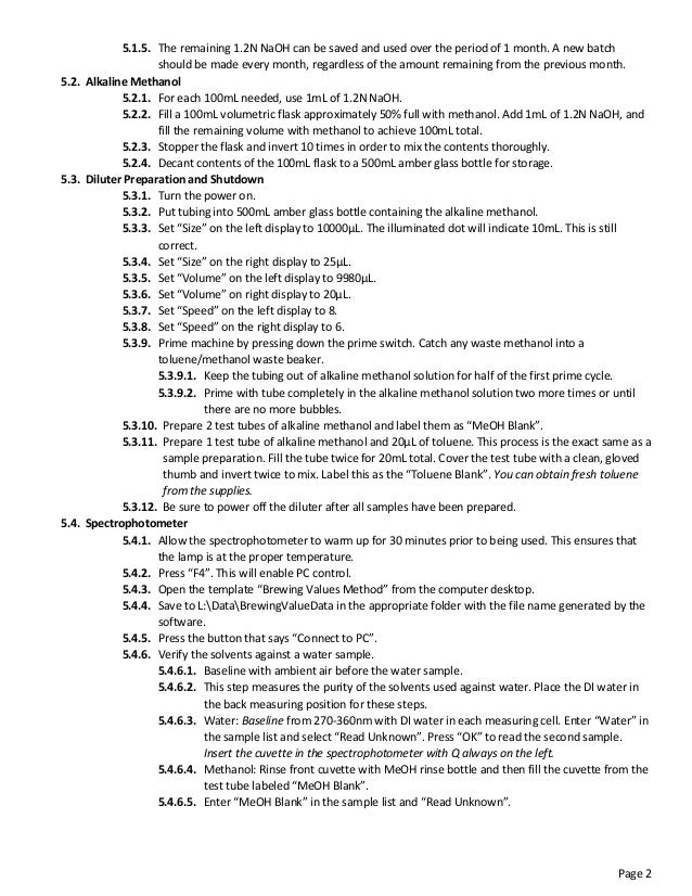 SOP UV Spectrophotometer