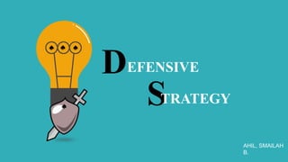 DEFENSIVE
AHIL, SMAILAH
B.
STRATEGY
 