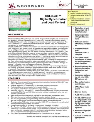 DSLC-2XT Digital Synchronizer and Load Control System for Multi ...