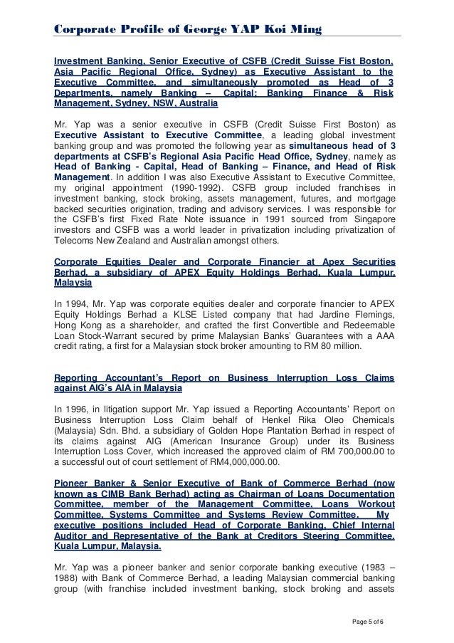 Kmy Global Corporate Profile George Yap Km