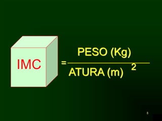 8
PESO (Kg)
ATURA (m)
2IMC =
 