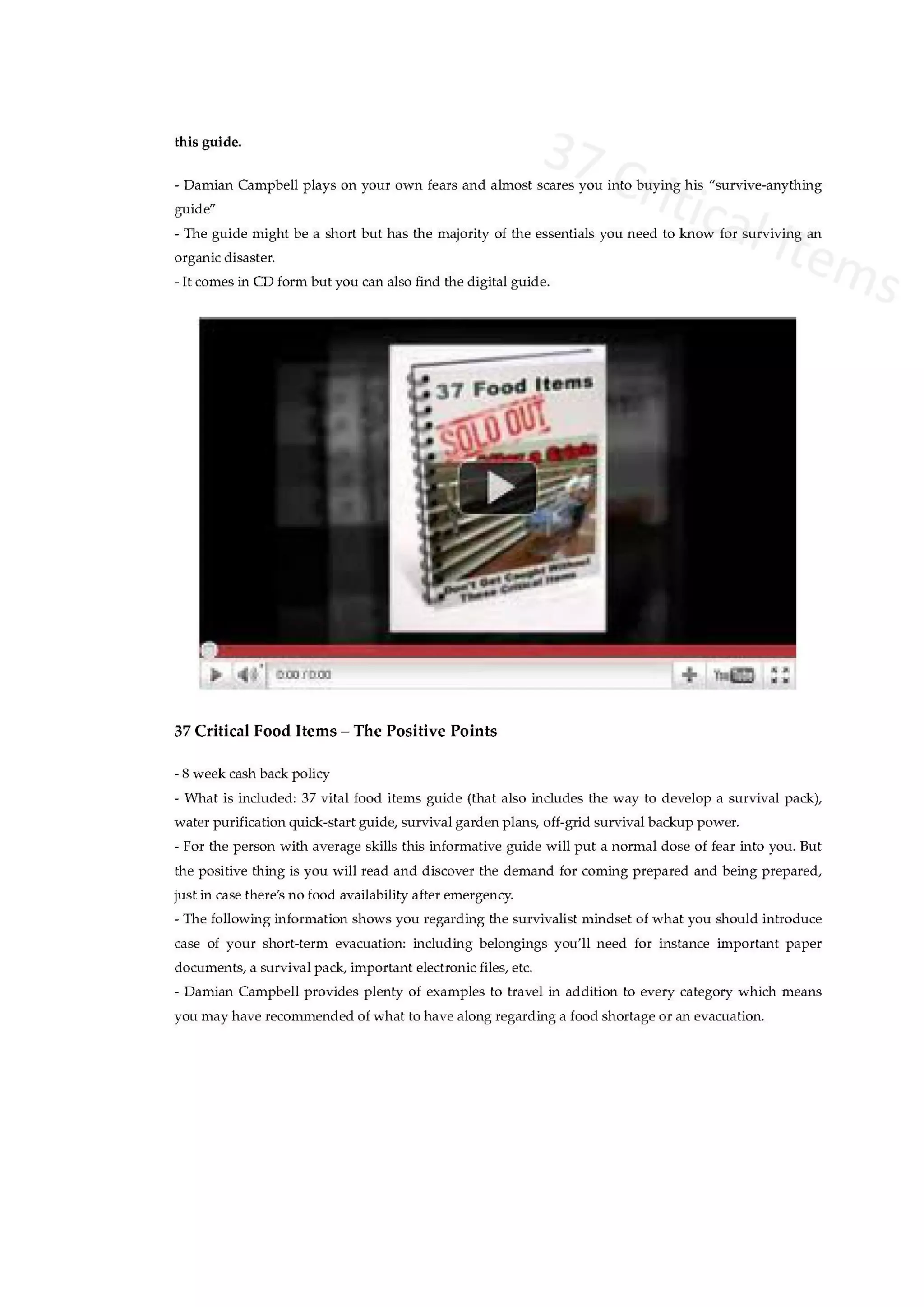 37 Critical Items List | PDF