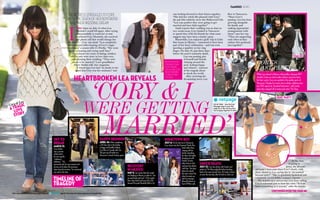 married’
were getting
Heartbroken Lea reveals
The actress struggles to cope
with the death of her boyfriend
– and their we...