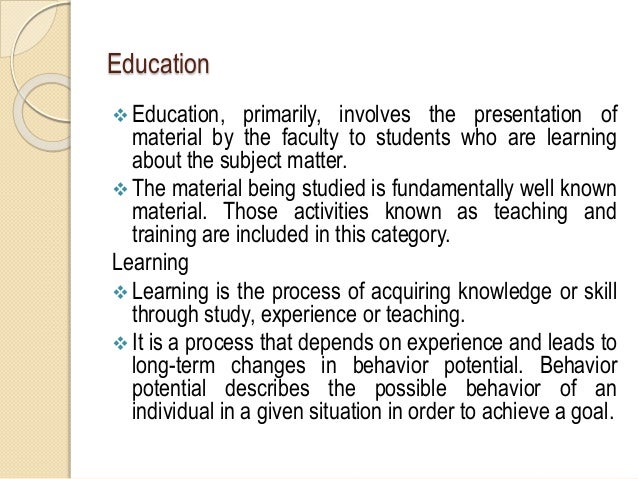 learning is the process of acquiring knowledge through experience which leads to an enduring change Cognitive theories view learning as involving the acquisition or reorganization of the cognitive structures through which human process and store information (good and brophy , 1990) cognitive is governed by an objective view of the nature of knowledge and what it means to know something the transition from behavioral instructional design . learning is the process of acquiring knowledge through experience which leads to an enduring change Cognitive theories view learning as involving the acquisition or reorganization of the cognitive structures through which human process and store information (good and brophy , 1990) cognitive is governed by an objective view of the nature of knowledge and what it means to know something the transition from behavioral instructional design .