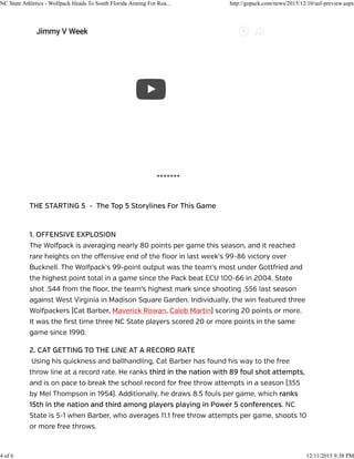 NC State Athletics - Wolfpack Heads To South Florida Aiming For Roa... http://gopack.com/news/2015/12/10/usf-preview.aspx
4 of 6 12/11/2015 9:38 PM
 