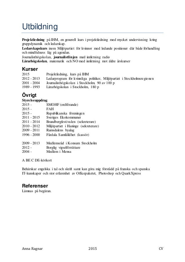 Hur Skriver Man Referenser Till Cv