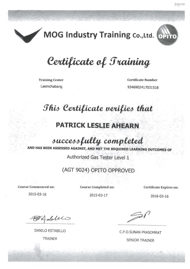 Authorised Gas Tester