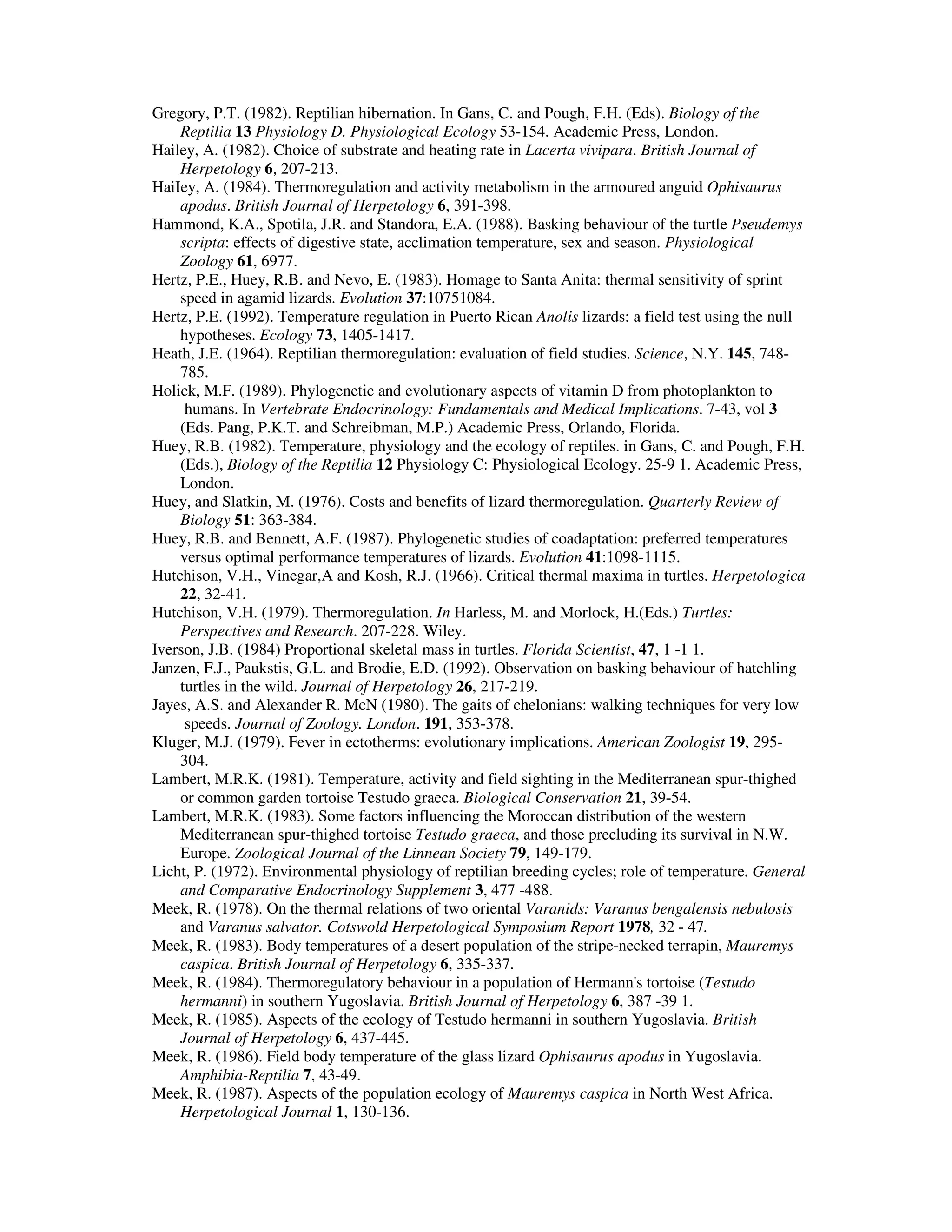 37; reptiles, thermoregulation and the environment; review | PDF