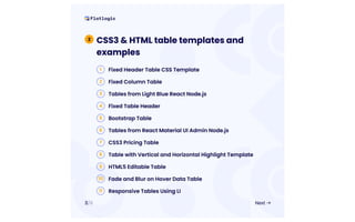 37 Simple and Useful Table Templates & Examples for Web Developers