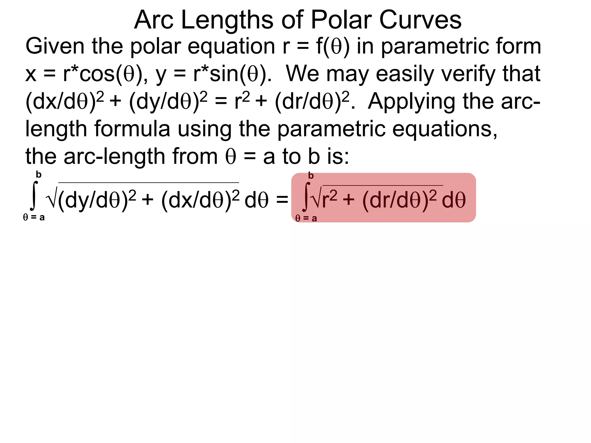 35 tangent and arc length in polar coordinates | PPTX