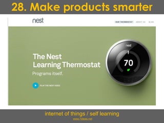 28. Make products smarter
internet of things / self learning
www.7ideas.net
 