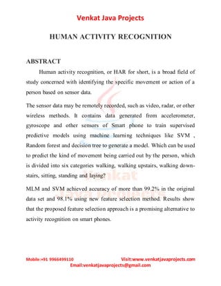 human activity recognization using machine learning with data analysis ...