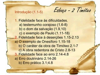 6.2 O empregado crente não deve “abusar”
do patrão que também é crente.
6.3-5 Pastores que usam o evangelho como uma
mercadoria para enriquecerem.
6.8 Problema: nunca estar satisfeito com o que tem.
6.10 Cobiçar/amar o dinheiro é a raiz de todos os
males. Não procurar sua realização no dinheiro.
6.17-19 Como o rico deve ser portar.
 