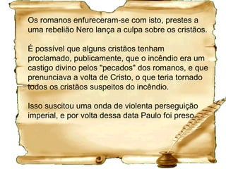 A advertênciaDesde de que o homem se afastou de Deus estes
sinais dos últimos dias passaram a existir e crescem à
medidas que se aproxima a 2ª vinda de Cristo.
3.2-6 Péssimos no comportamento com a sociedade e
com Deus, chegando a perder a humanidade.
3.5b Fugir destes homens não é se isolar num
mosteiro, numa comunidade, ....
3.7 Aprende o tempo todo e não consegue reter nada.
3.8 Compara os falsos mestres a “Janes e Jambres”.
(não citados no AT, segundo a tradição judáica foram os mágicos da corte
egípcia que se opuseram a Moisés (Ex 7.11)).
3.14 Não entrar na onda geral.
3.16 Verso muito citado e importante. Já havia o VT.
 