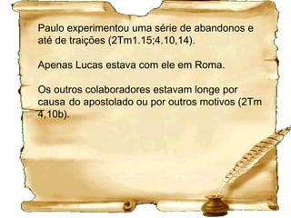• Toda a Bíblia em um ano: De Colossenses a Apocalipse; Dusilek,
Darci; 6ª Ed. Rio de Janeiro; Ed. Horizonal, 2005
• Manual Bíblico SBB; trad. Noronha, Lailah; São Paulo; Ed. Sociedade
Bíblica do Brasil; 2008
• Textos Bíblicos extraídos: Bíblia Sagrada Nova Versão
Internacional; São Paulo; Ed. Vida; 2001
• MacDonald, Willian, Comentário Bíblico Popular, São Paulo, Ed.
Mundo Cristão, 1ª edição, 2008
• BRUCCE, F. F. Comentário Bíblico NVI. São Paulo, Ed. Vida, 1ª
edição, 2008
• Igreja Batista Cidade Universitária
• Reflexões extraídas da World Wide Web
• Programa ROTA 66 – Sayão, Luiz – Rádio transmundial
35
 