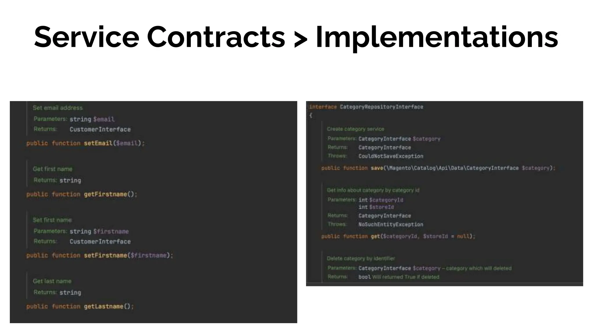 Service Contracts > Implementations
 