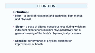 Comprehensive Guide to Rest, Sleep, and Exercise for Health and Nursing ...
