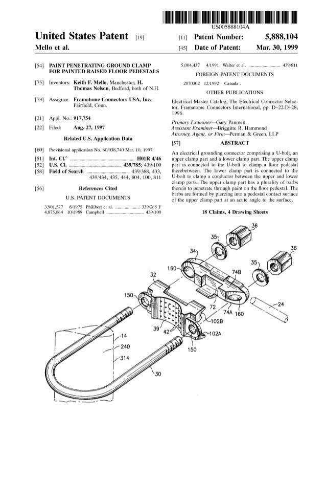 38 Keith F Mello 5888104 Paint Penetrating Ground Clamp For Pa