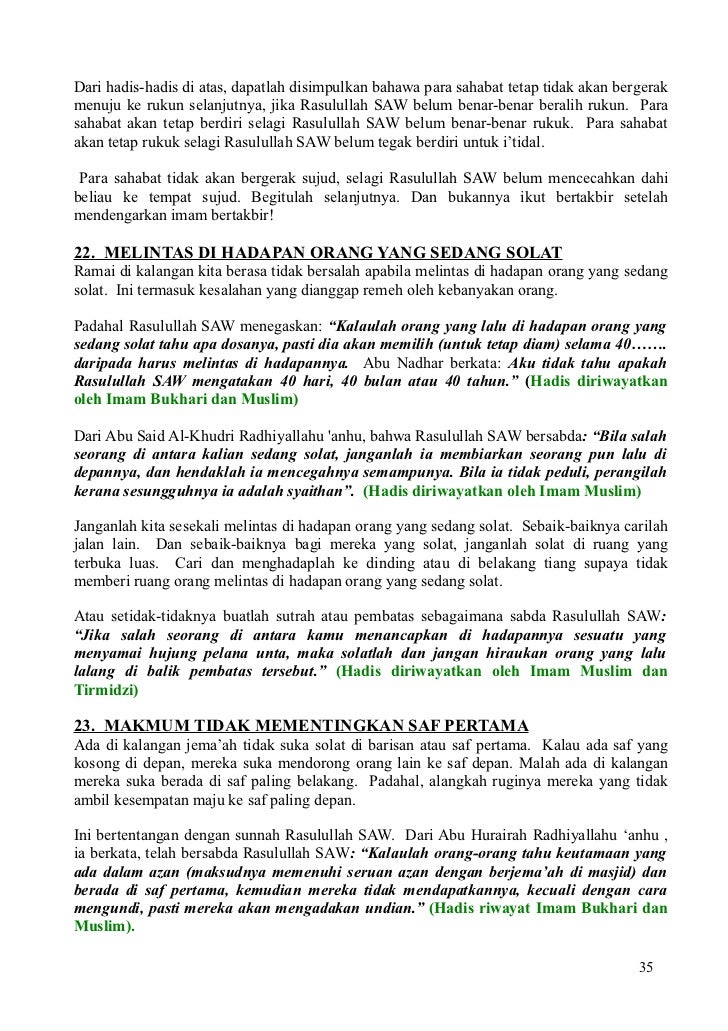 38 Kesilapan Umum Di Sekitar Solat