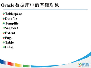 Oracle 数据库中的基础对象 Tablespace Datafile Tempfile Segment Extent Page Table Index 