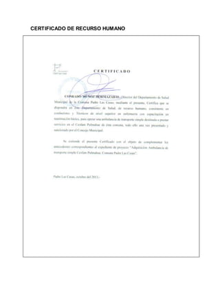 CERTIFICADO DE RECURSO HUMANO
 