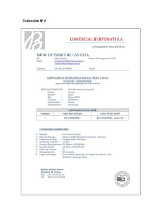 Cotización Nº 2
 
