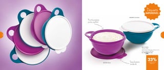 Mini Criativa
1,4 Litro cada
22,6 comp. X 18,9 larg. X 9,5 alt. (cm)
Preço sugerido: R$51,00
Por: R$
34,00 cada
801794 | Roxo
802048| Turmalina
Receitas pequenas
prontas rapidinho!
Tampa levemente
translúcida
Desconto
IMPERDÍVEL
de desconto na
página 57
33%
56 57
 