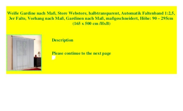 Weiße Gardine nach Maß, Store Webstore, halbtransparent ...