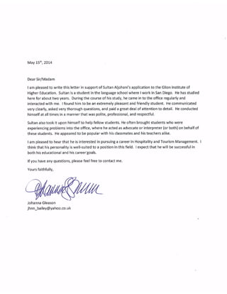 academic manager letter SDSU