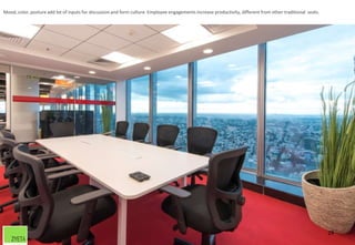 29
Mood, color, posture add lot of inputs for discussion and form culture. Employee engagements increase productivity, different from other traditional seats.
 