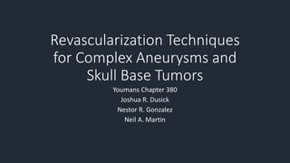380 Revascularization techniques for complex aneurysms and skull base ...