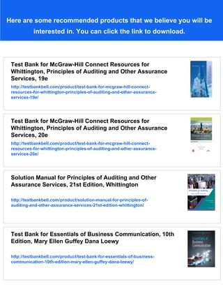 Solution Manual for McGraw-Hill Connect Resources for Whittington ...