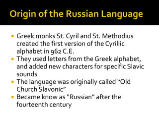 Russian for Beginners | PPTX | Programming Languages | Computing