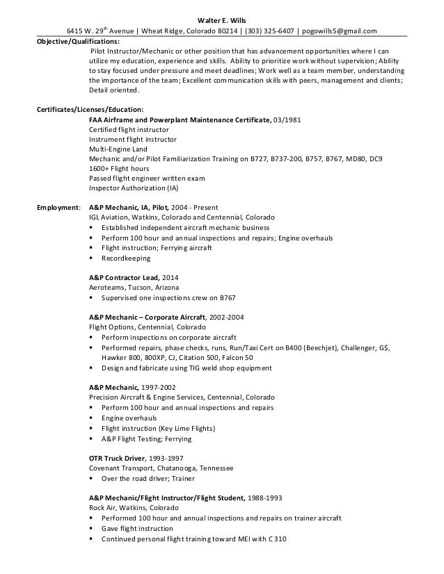 a p mechanic resume