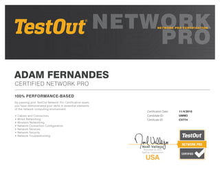 ADAM FERNANDES
Certification Date: 11/4/2015
Candidate ID: UMM3
Certificate ID: CV774
 