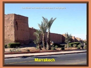 Marrakech  Le désert est beau, ne ment pas, il est propre. 
