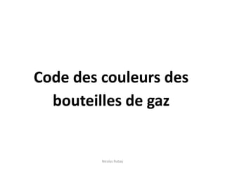 Code des couleurs des
bouteilles de gaz
Nicolas Rubay
 